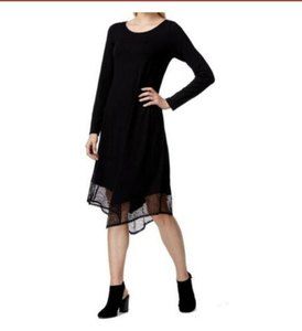 Eileen Fisher Women Asymmetric Hem Shift dress xs black